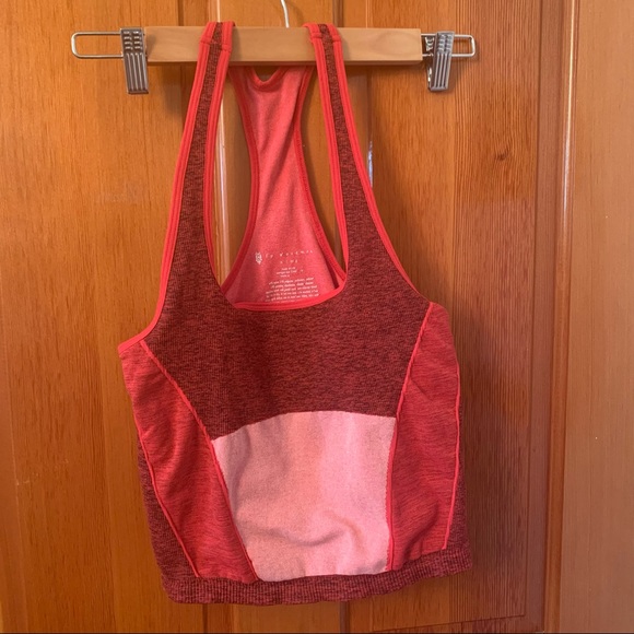 Free People Colorblock High Rise Pop Life Leggings and Top SET Pink Red - Picture 12 of 16